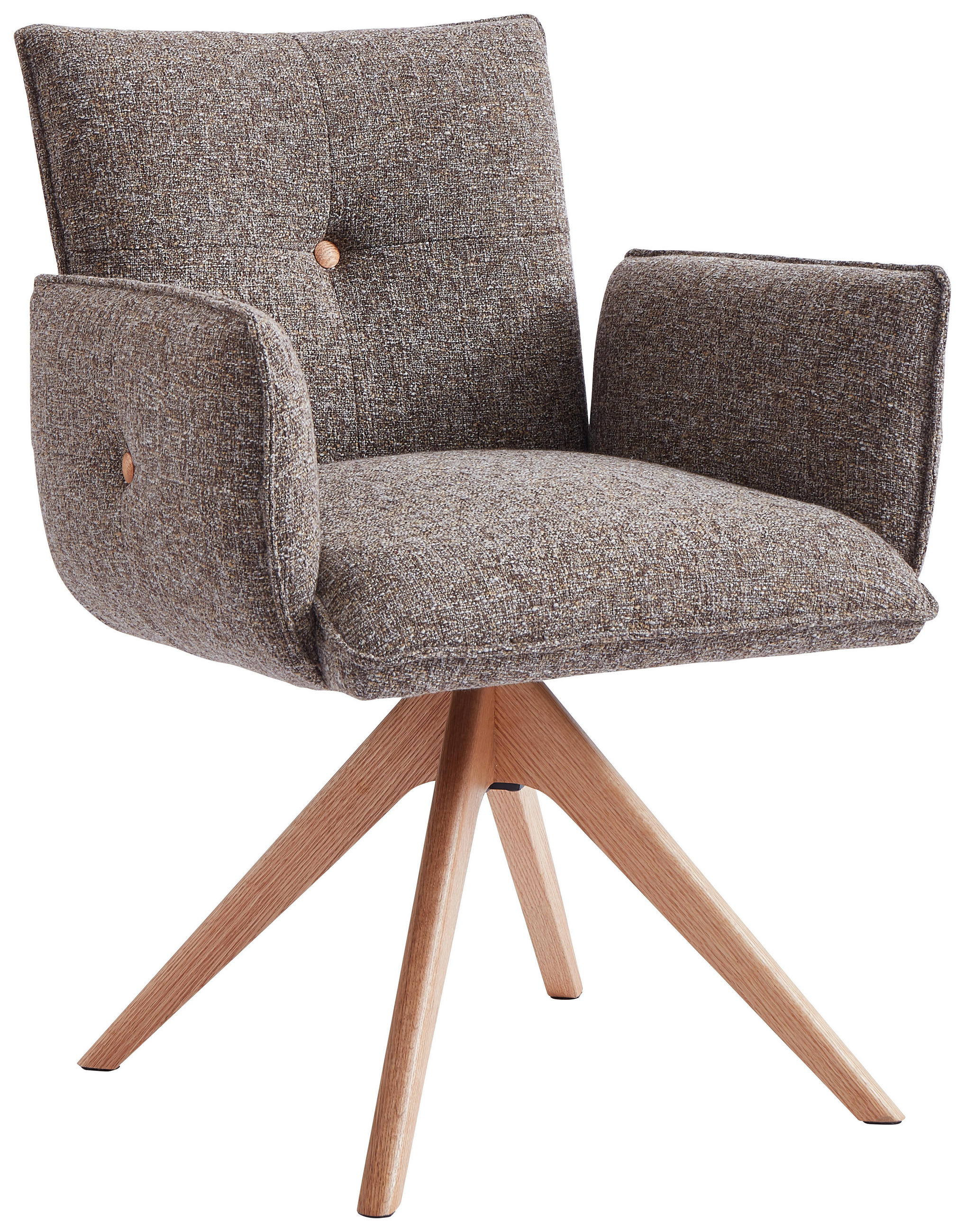 ARMLEHNSTUHL  in Webstoff  - Eichefarben/Braun, Design, Holz/Textil (63/63/82cm) - Novel