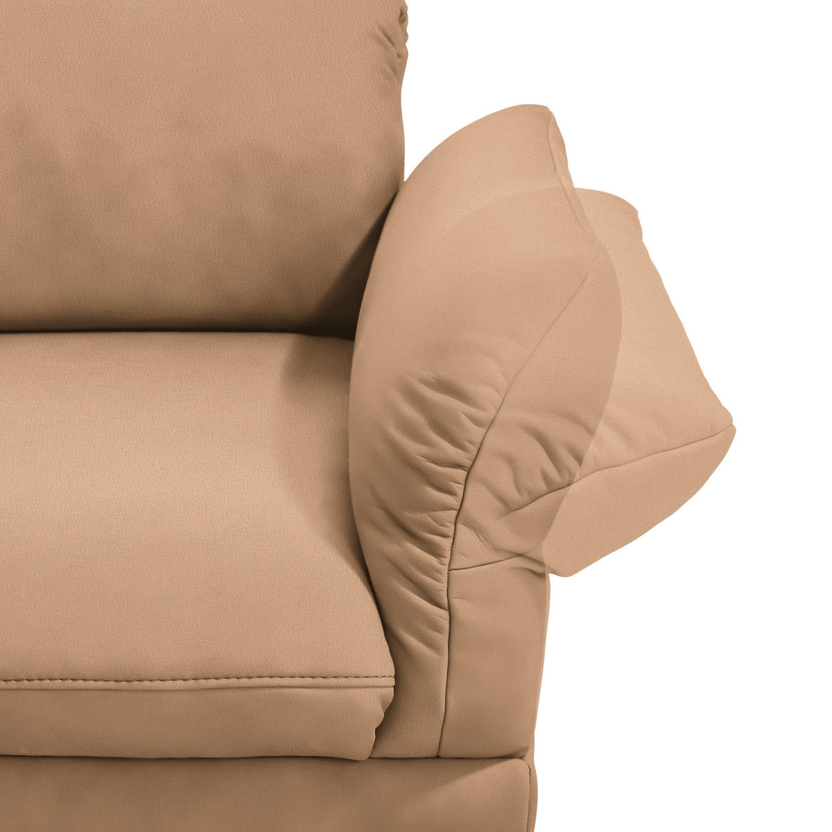 ECKSOFA in Echtleder Naturfarben, Orange  173/308 cm  - Anthrazit/Naturfarben, Design, Leder/Metall (173/308cm) - Joop!