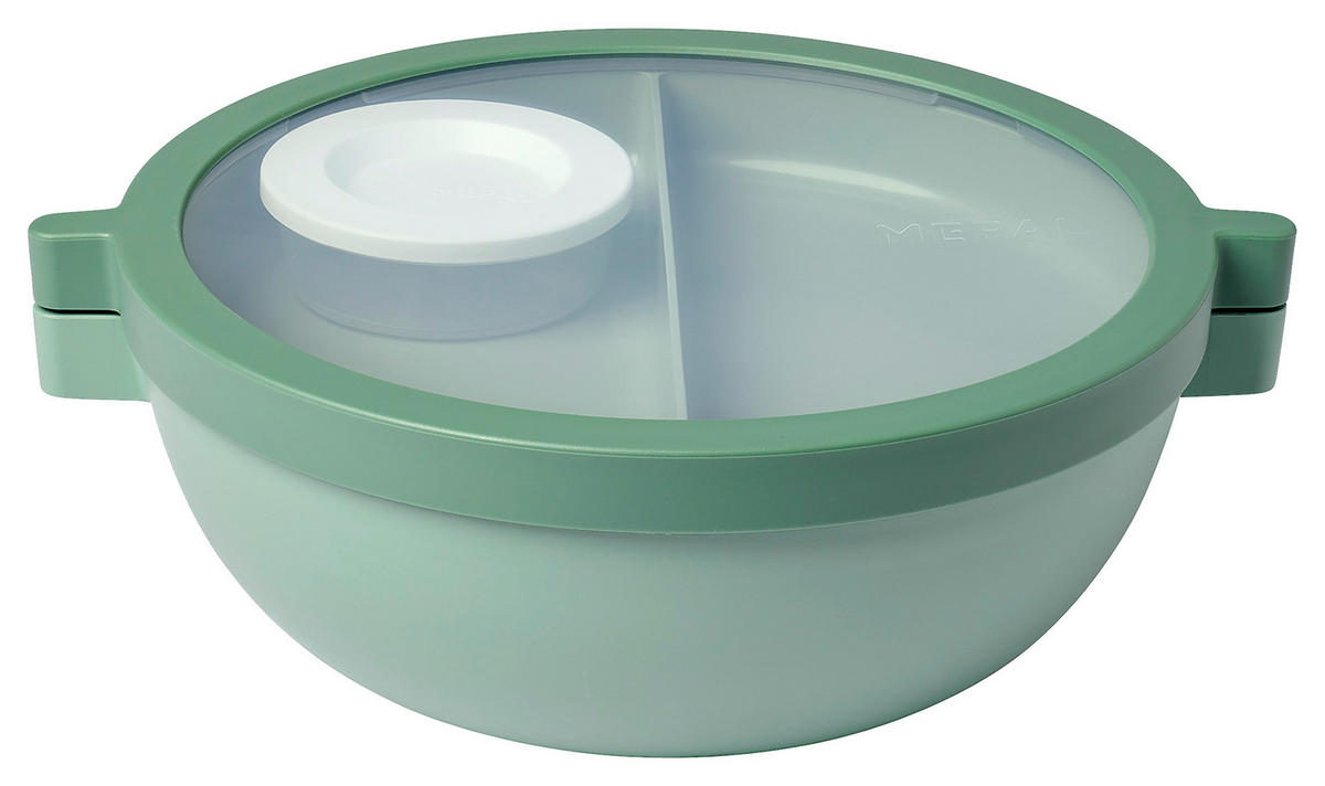 BENTO BOX  - šalvějově zelená/průhledné, Konvenční, plast (24/20,7/8,5cm) - Mepal