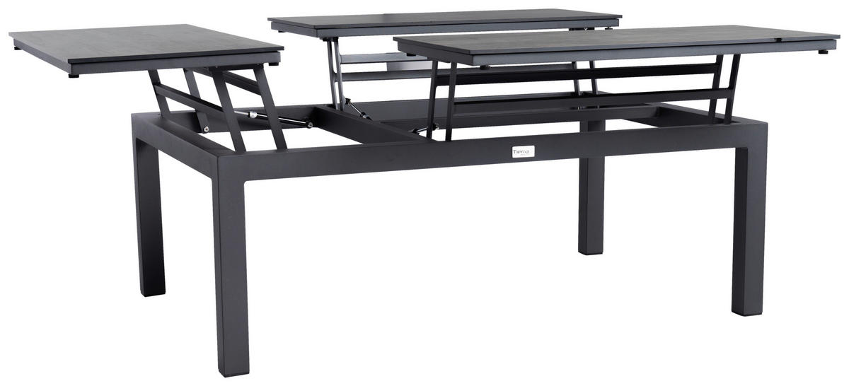 LOUNGETISCH  - Anthrazit, Basics, Kunststoff/Metall (120/79/42-62cm) - Tierra Outdoor
