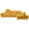 ECKSOFA Gelb Webstoff  - Chromfarben/Gelb, Design, Textil/Metall (310/203cm) - Xora
