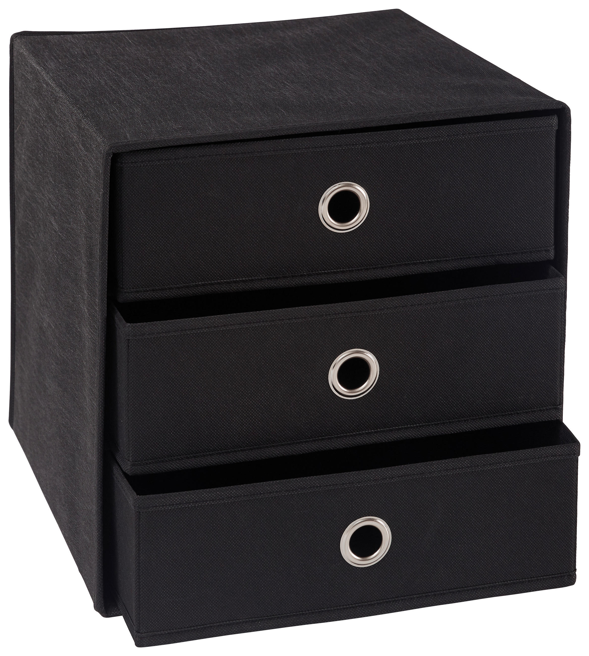 FALTBOX Metall, Textil, Karton Schwarz, Silberfarben  - Silberfarben/Schwarz, Design, Karton/Textil (32/32/31,5cm) - Carryhome
