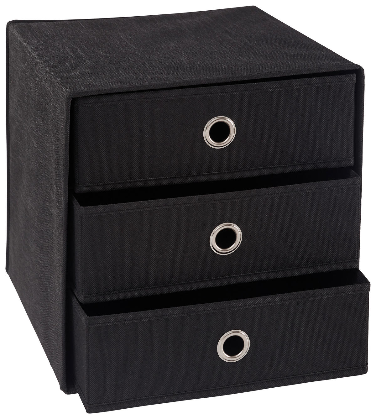 SKLADACÍ BOX, kov, textil, kartón, 32/32/31,5 cm - čierna/strieborná, Design, kartón/kov (32/32/31,5cm) - Carryhome