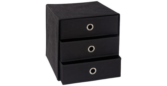 FALTBOX Metall, Textil, Karton Schwarz, Silberfarben - Silberfarben/Schwarz, Design, Karton/Textil (32/32/31,5cm) - Carryhome