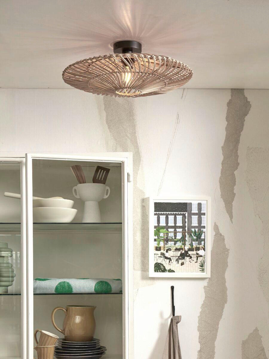 TAKLAMPA GOOD&MOJO   - naturfärgad, Trend, naturmaterial (55mm) - Good & Mojo