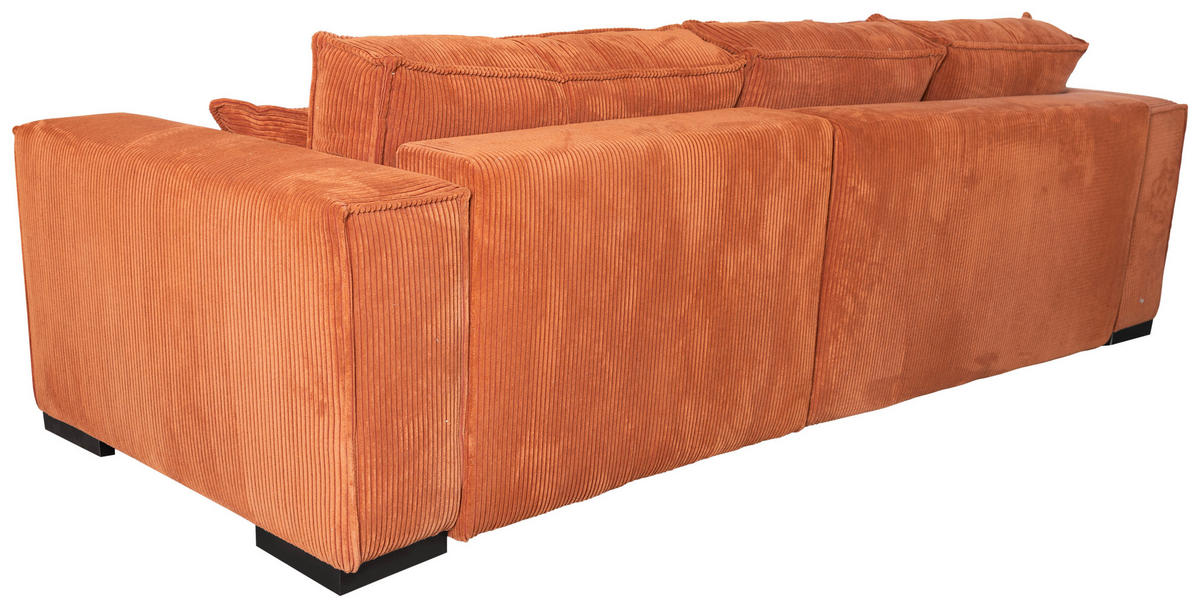 ECKSOFA in Cord Terracotta  - Terracotta/Braun, KONVENTIONELL, Holz/Textil (230/190cm) - Carryhome