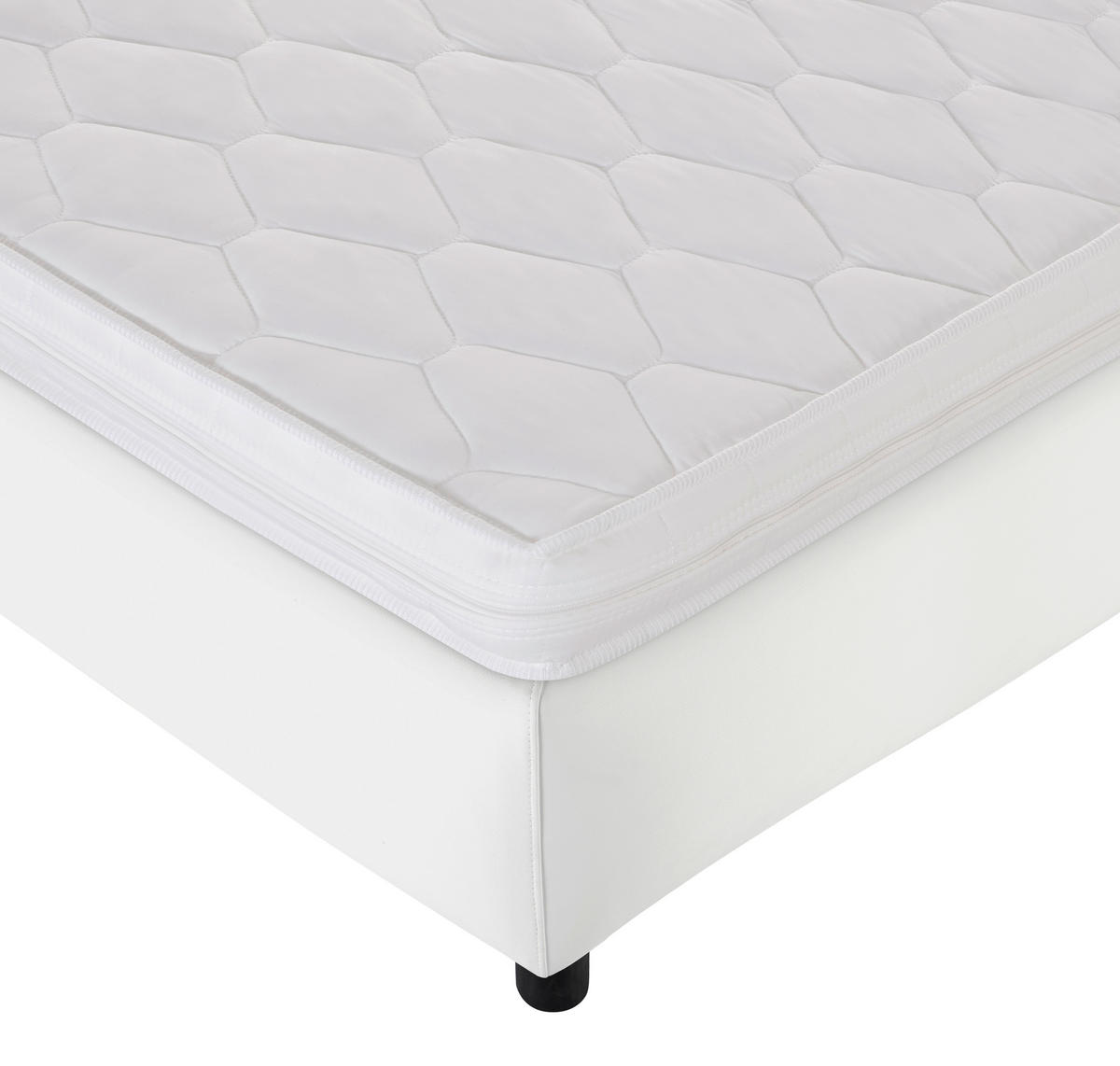 KALTSCHAUMMATRATZE 100/200 cm Höhe ca. 10 cm  - Weiß, Basics, Kunststoff/Textil (100/200cm) - P & B