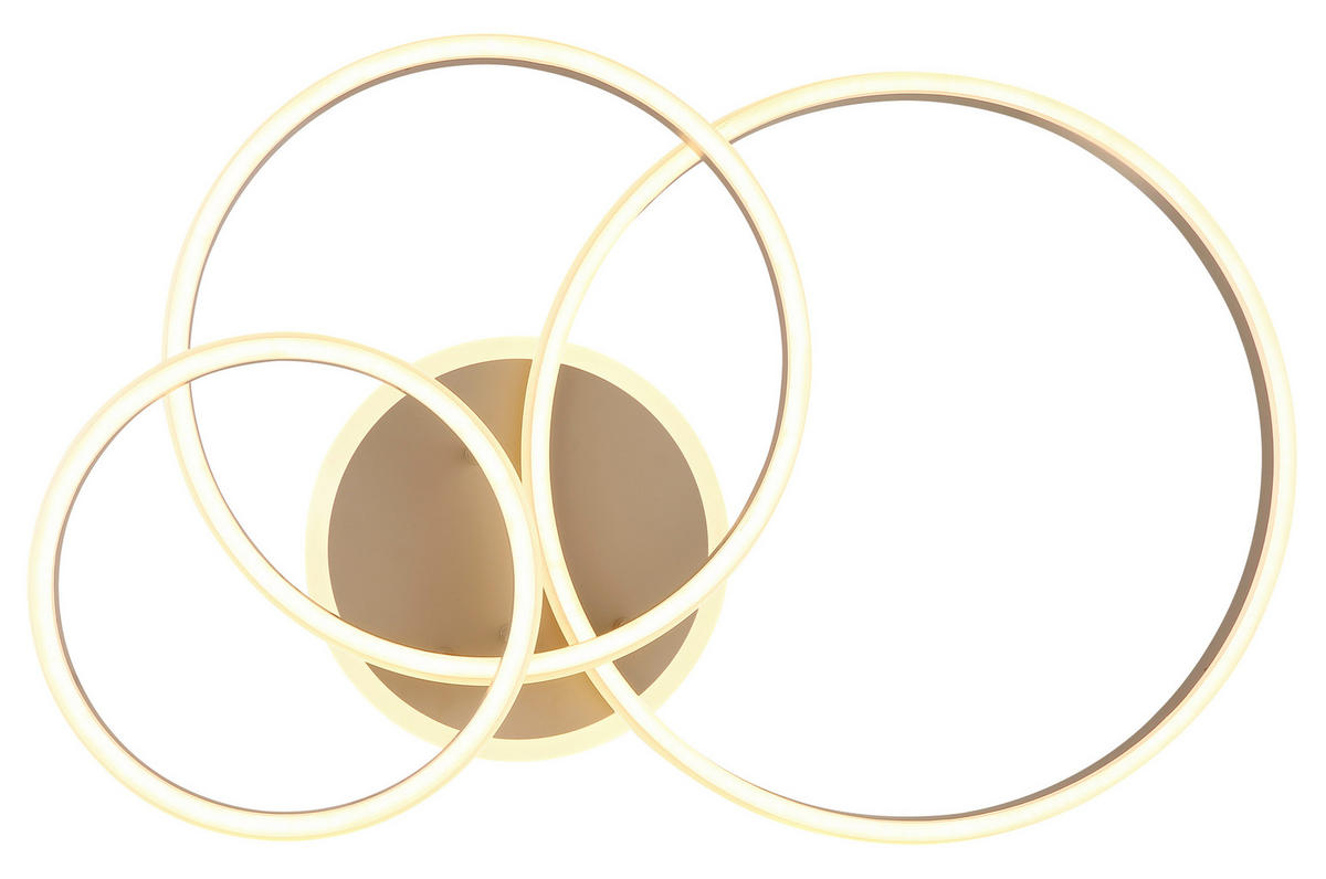 LED-DECKENLEUCHTE Rubio 79,5/50/22 cm  - Sandfarben/Opal, Design, Kunststoff/Metall (79,5/50/22cm) - Globo