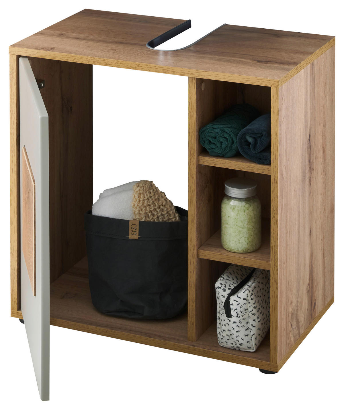 WASCHBECKENUNTERSCHRANK 60/60/35 cm  - Eiche Wotan/Hellgrau, Modern, Holzwerkstoff/Kunststoff (60/60/35cm) - MID.YOU