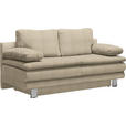 SCHLAFSOFA Bruno in Webstoff Beige  - Chromfarben/Beige, Design, Textil/Metall (194/96/86cm) - Novel