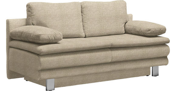 SCHLAFSOFA Bruno in Webstoff Beige  - Chromfarben/Beige, Design, Textil/Metall (194/96/86cm) - Novel