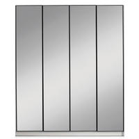 Dulap Cu Uși Rotative, 180/60/220 cm, gri - gri, Modern, sticlă/material pe bază de lemn (180/60/220cm) - Novel