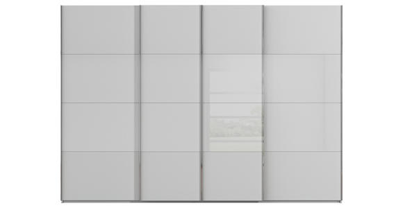 SCHWEBETÜRENSCHRANK  in Seidengrau  - Chromfarben/Seidengrau, KONVENTIONELL, Glas/Holzwerkstoff (316/235/68cm) - Novel
