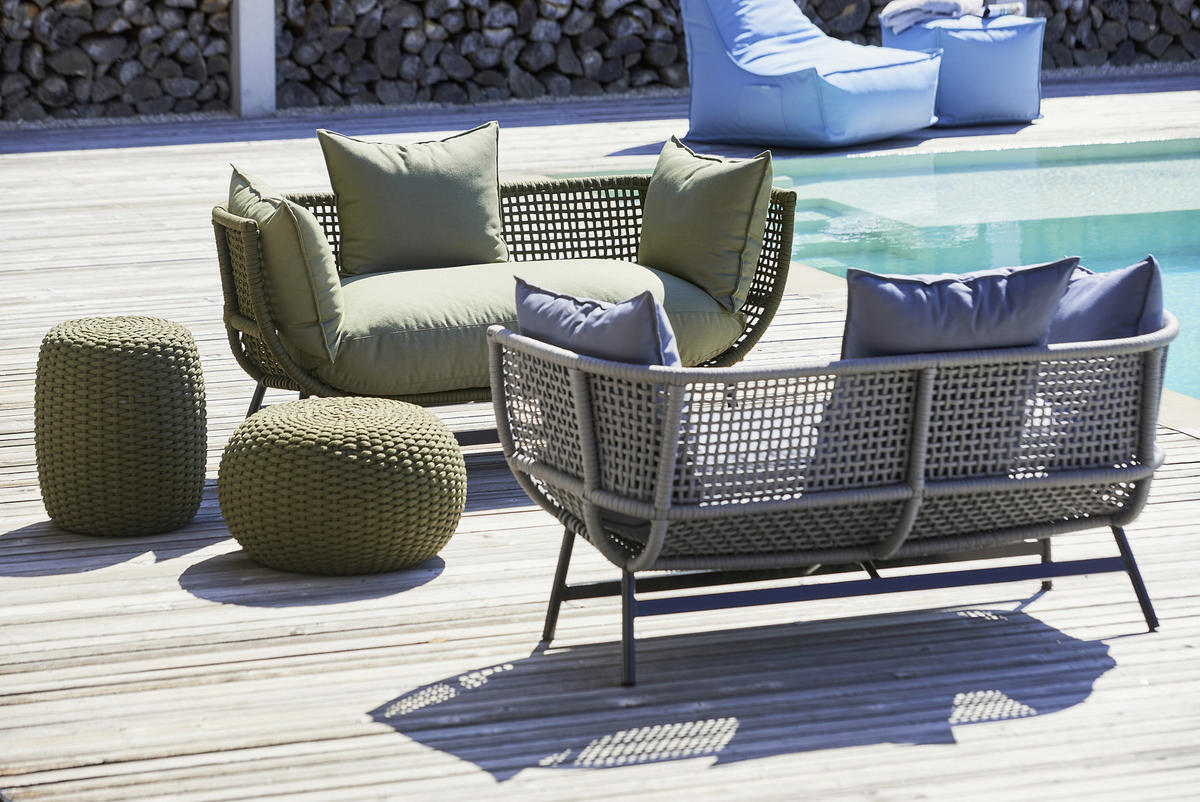 OUTDOORPOUF Olivgrün 40/50/40 cm  - Olivgrün, MODERN, Kunststoff (40/50/40cm) - Jan Kurtz