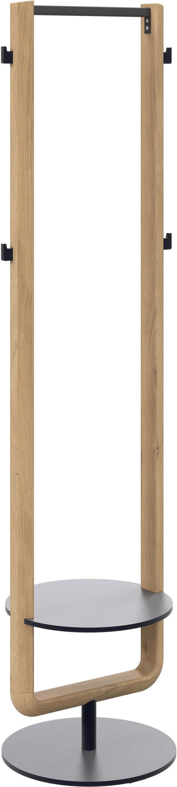 KLEIDERSTÄNDER in Wildeiche, Schwarz 42,5/157/36,5 cm   - Wildeiche/Schwarz, LIFESTYLE, Holz/Metall (42,5/157/36,5cm) - Voglauer