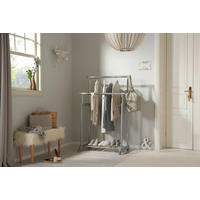 MOBILNO STOJALO ZA OBLAČILA - barve kroma/barve aluminija, Konvencionalno, kovina/umetna masa (85/100-178/43cm) - Boxxx