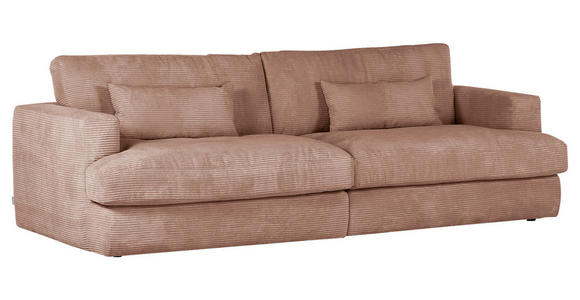 BIGSOFA Cord Altrosa  - Schwarz/Altrosa, ROMANTIK / LANDHAUS, Kunststoff/Textil (270/67/120cm) - Landscape