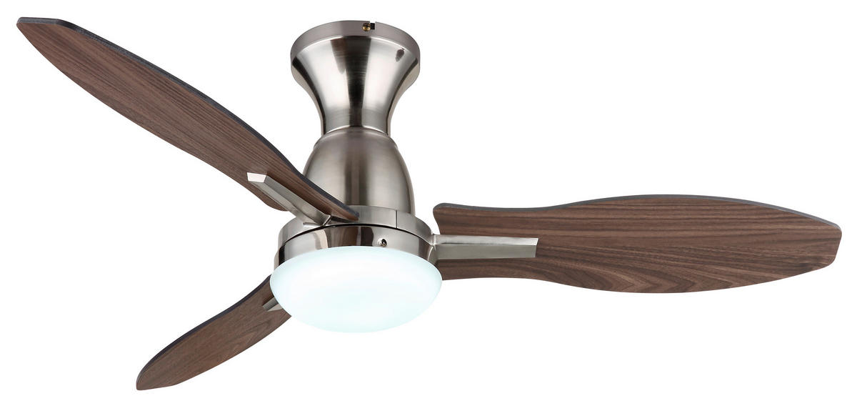Ventilator mit Beleuchtung GALE 107/32,5 cm   - Hellbraun/Dunkelbraun, KONVENTIONELL, Holzwerkstoff/Kunststoff (107/32,5cm) - Globo