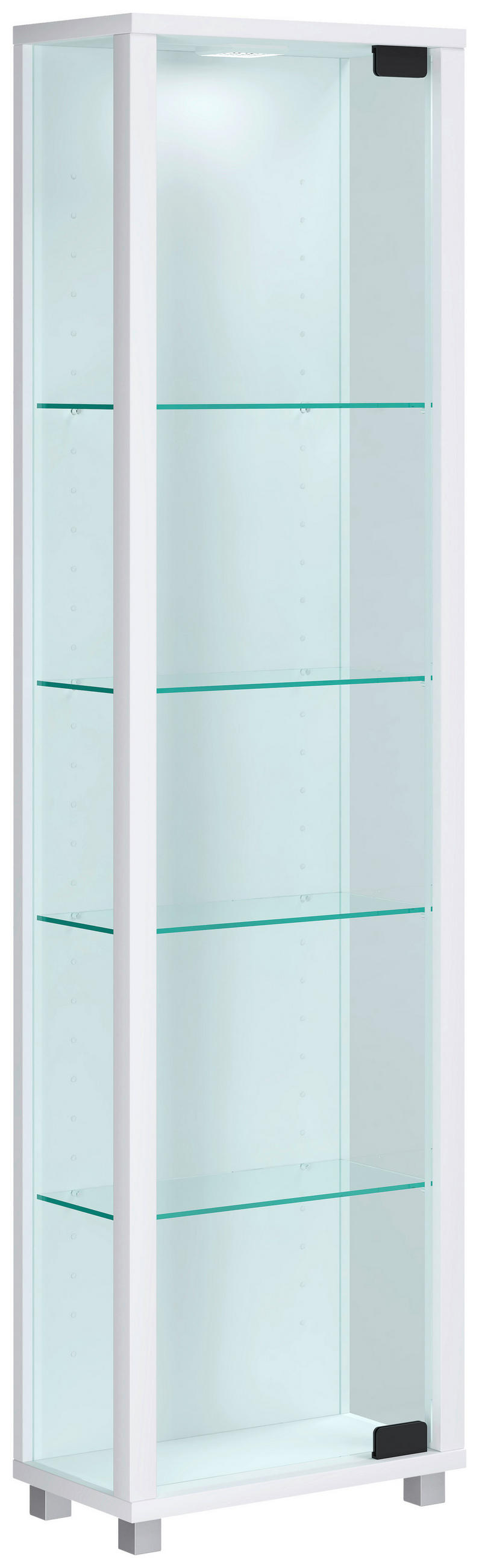 VITRINA, bela - črna/bela, Design, umetna masa/steklo (33/113/18cm) - MID.YOU