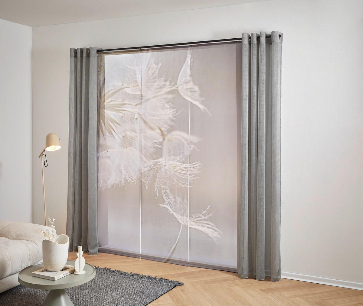 FLÄCHENVORHANG  3 Stück  halbtransparent  60/245 cm   - Taupe, Basics, Textil (60/245cm) - Novel