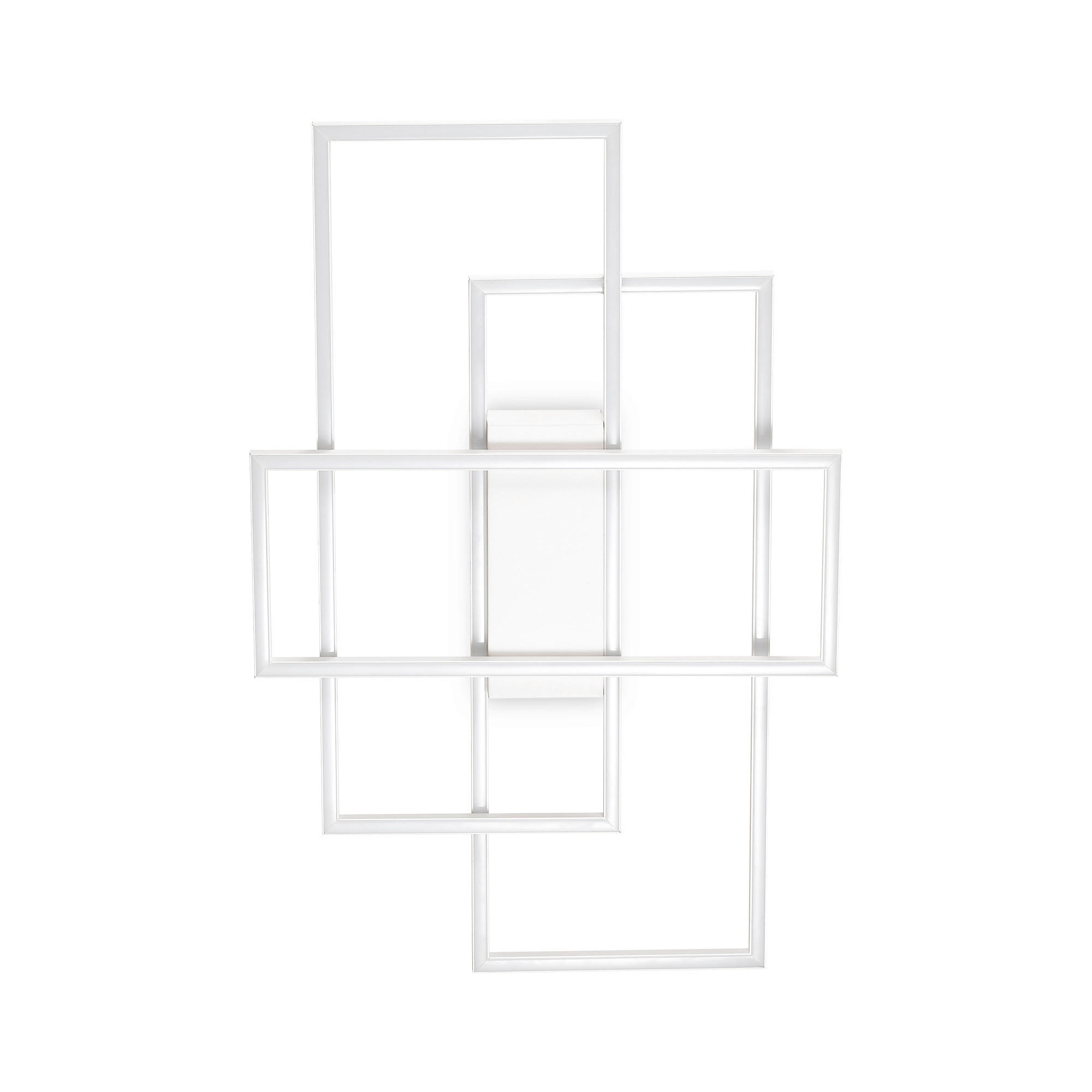 LED-DECKENLEUCHTE Frame Rettangolo Bianco 62,5/41/6 cm  - Weiß, Design, Kunststoff/Metall (62,5/41/6cm) - Ideal Lux