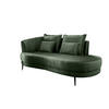 OTTOMANE in Velours Dunkelgrün  - Dunkelgrün/Schwarz, Modern, Textil/Metall (211/85/101cm) - Livetastic