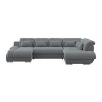 WOHNLANDSCHAFT MULTI Anthrazit Chenille  - Chromfarben/Anthrazit, MODERN, Textil/Metall (184/345/228cm) - Livetastic