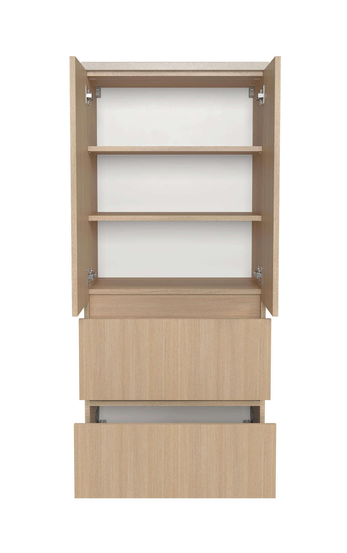 MIDISCHRANK 60/131/35 cm  - Sandfarben/Eichefarben, KONVENTIONELL, Holzwerkstoff/Kunststoff (60/131/35cm) - Xora