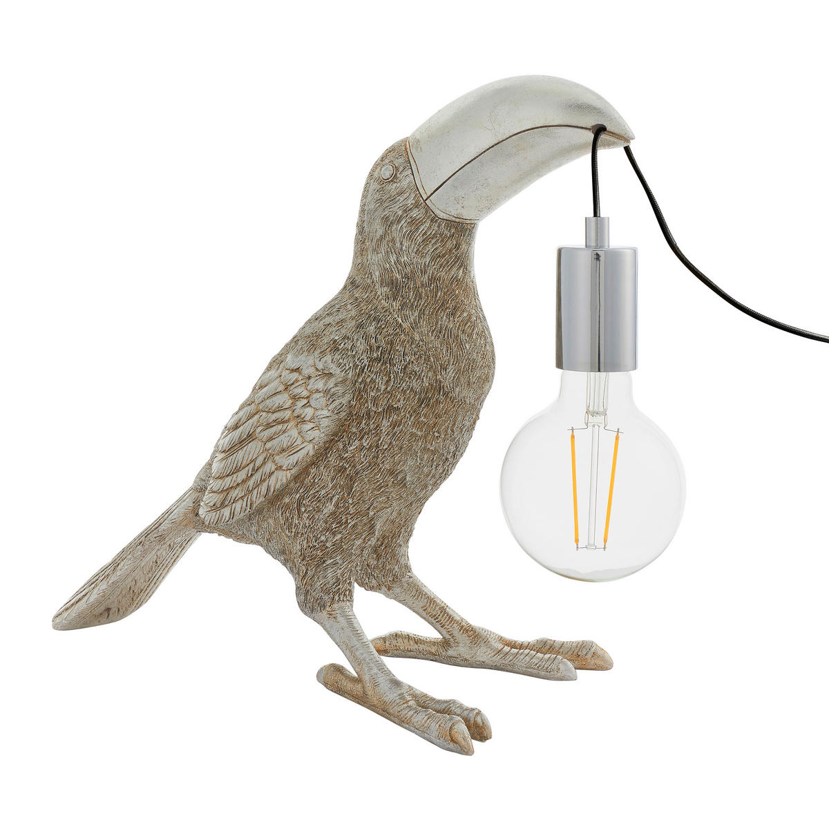 TISCHLEUCHTE Endon Toco Toucan 34.5/17,5/34 cm   - Chromfarben/Silberfarben, Trend, Kunststoff/Metall (34.5/17,5/34cm) - ENDON