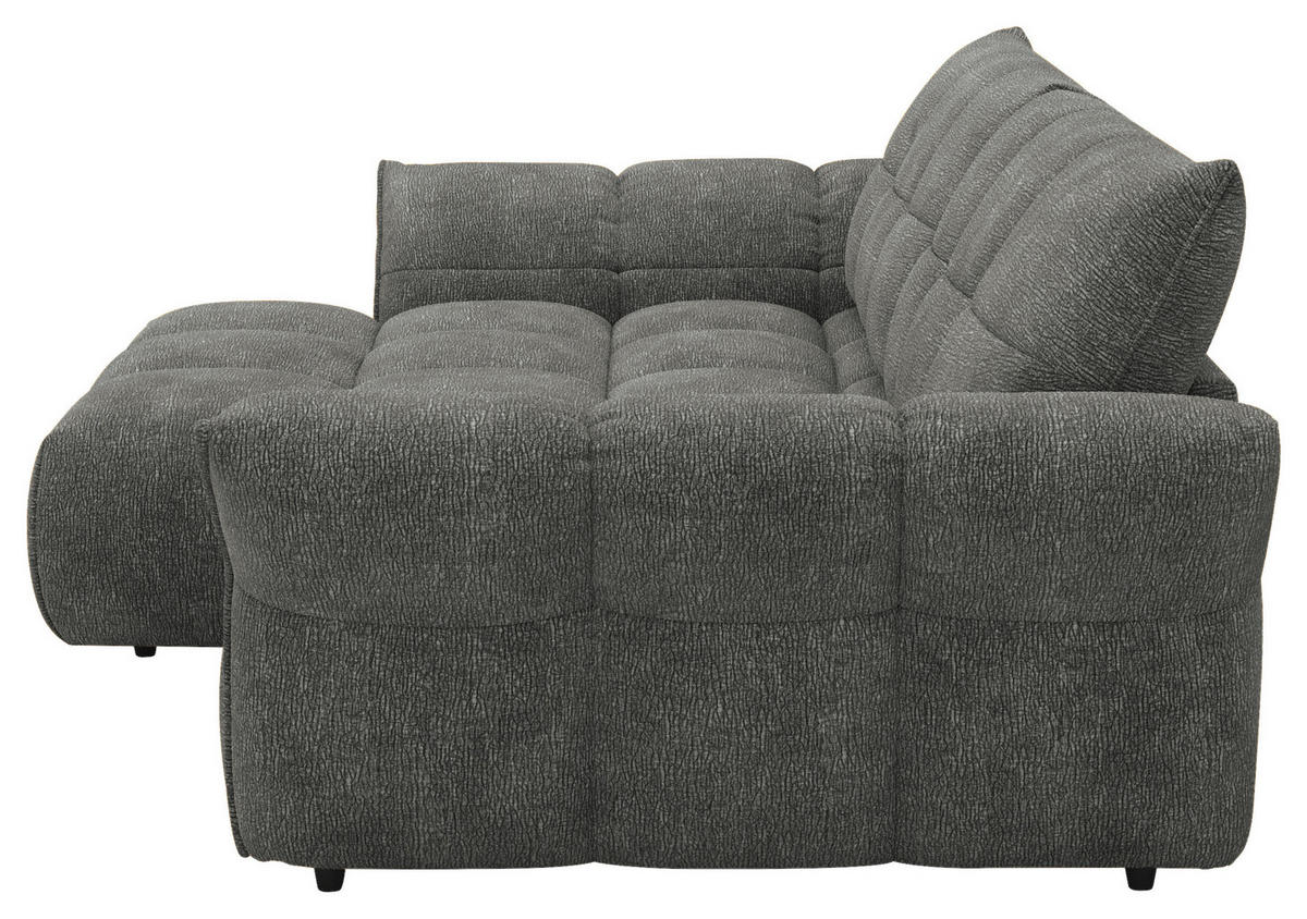 ECKSOFA Anthrazit Chenille Rücken echt  - Anthrazit/Schwarz, Design, Kunststoff/Textil (177/312cm) - Welnova