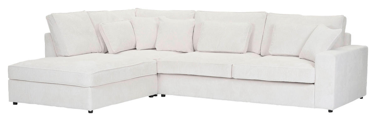 ECKSOFA Cord Naturfarben  - Schwarz/Naturfarben, Modern, Kunststoff/Textil (228/307cm) - Carryhome