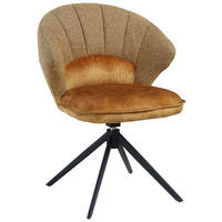 STOL, kovina, tekstil črna, opečnato rjava  - črna/opečnato rjava, Design, kovina/tekstil (61/87,5/63,5cm) - Novel