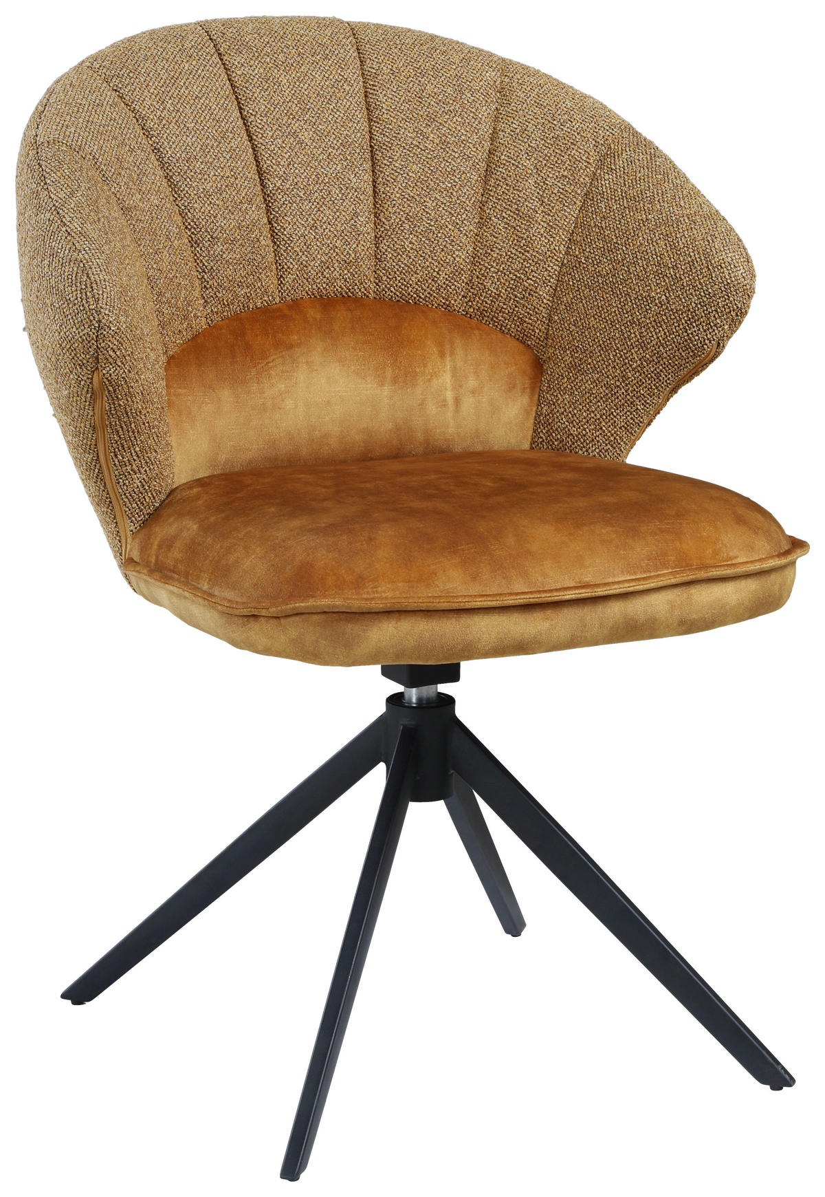 STOL, kovina, tekstil črna, opečnato rjava  - črna/opečnato rjava, Design, kovina/tekstil (61/87,5/63,5cm) - Novel