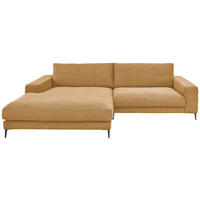 ECKSOFA Ottomane links  Gelb Feincord  - Gelb/Schwarz, Design, Textil/Metall (207/293cm) - Dieter Knoll