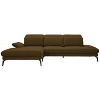 ECKSOFA in Webstoff Messingfarben  - Messingfarben/Schwarz, Design, Textil/Metall (180/289cm) - Stylife
