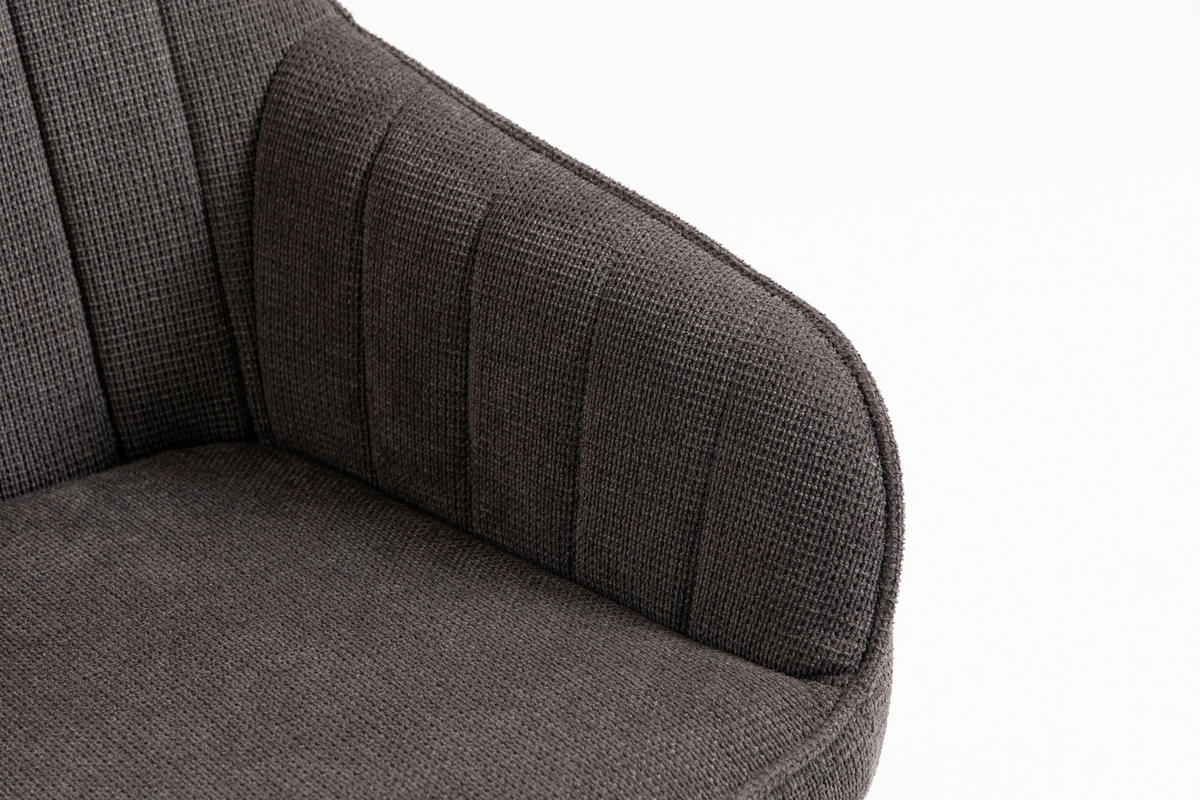 ARMLEHNSTUHL  Sitzfläche 180° drehbar   - Anthrazit/Schwarz, MODERN, Textil/Metall (63/83/63cm) - Livetastic