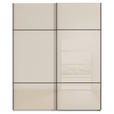 SCHWEBETÜRENSCHRANK 162/223/68 cm 2-türig Weiß, Champagner  - Champagner/Schwarz, KONVENTIONELL, Glas/Holzwerkstoff (162/223/68cm) - Novel