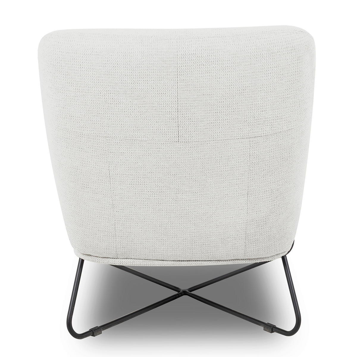 SESSELSET in Chenille Weiß  - Schwarz/Weiß, Design, Textil/Metall (67/87/74cm) - Livetastic