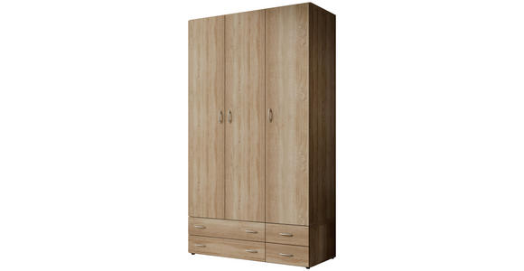 DREHTÜRENSCHRANK in Sonoma Eiche - Alufarben/Sonoma Eiche, KONVENTIONELL, Holzwerkstoff/Kunststoff (121/176/51cm) - Carryhome