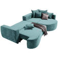 ECKSOFA in Chenille Türkis  - Türkis/Schwarz, Design, Kunststoff/Textil (307/194cm) - Carryhome