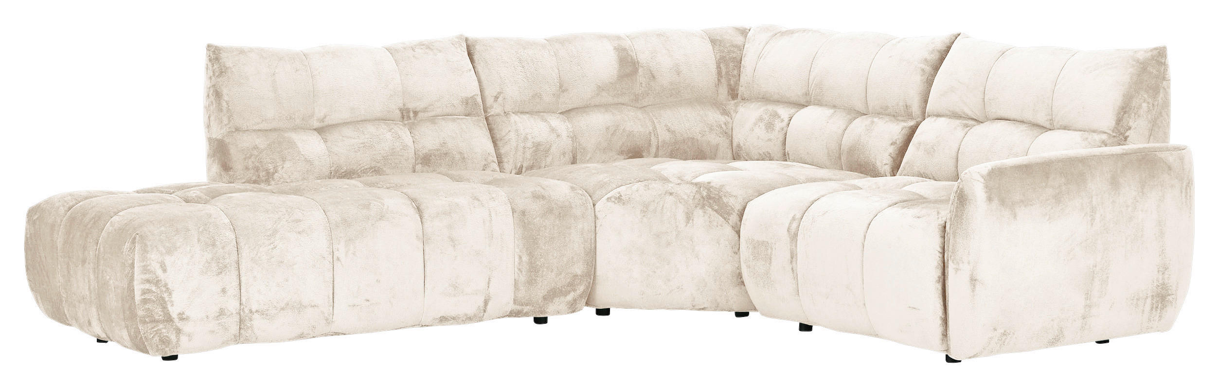 ECKSOFA  in Flachgewebe Beige  275/235 cm  - Beige/Schwarz, MODERN, Kunststoff/Textil (275/235cm) - Landscape