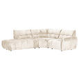 ECKSOFA Beige Flachgewebe  - Beige/Schwarz, MODERN, Kunststoff/Textil (275/235cm) - Landscape