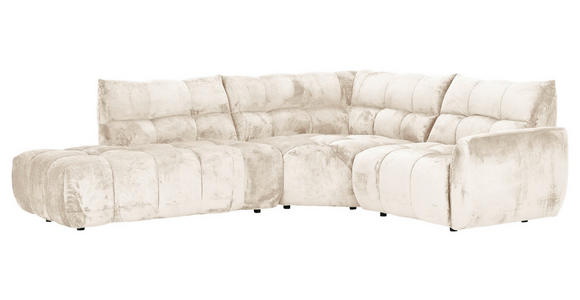 ECKSOFA Beige Flachgewebe  - Beige/Schwarz, MODERN, Kunststoff/Textil (275/235cm) - Landscape