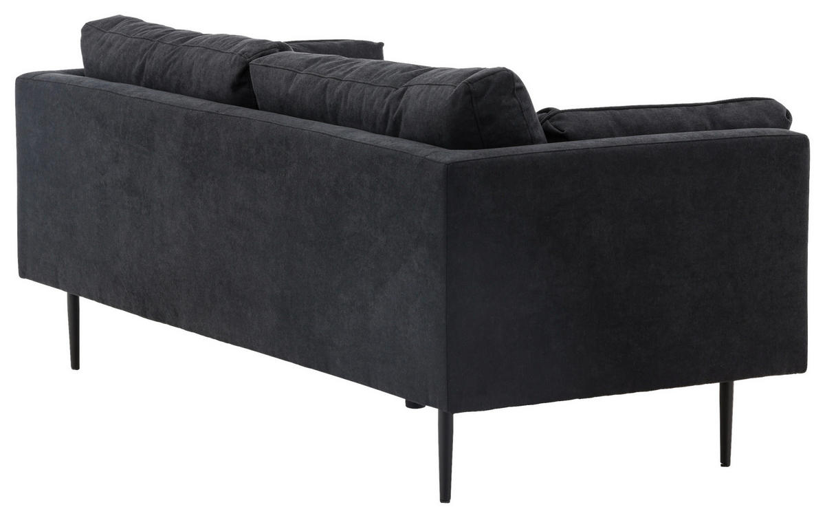 2-SITS SOFFA i metall, textil svart  - svart, Design, metall/textil (203/84/90cm) - Livetastic