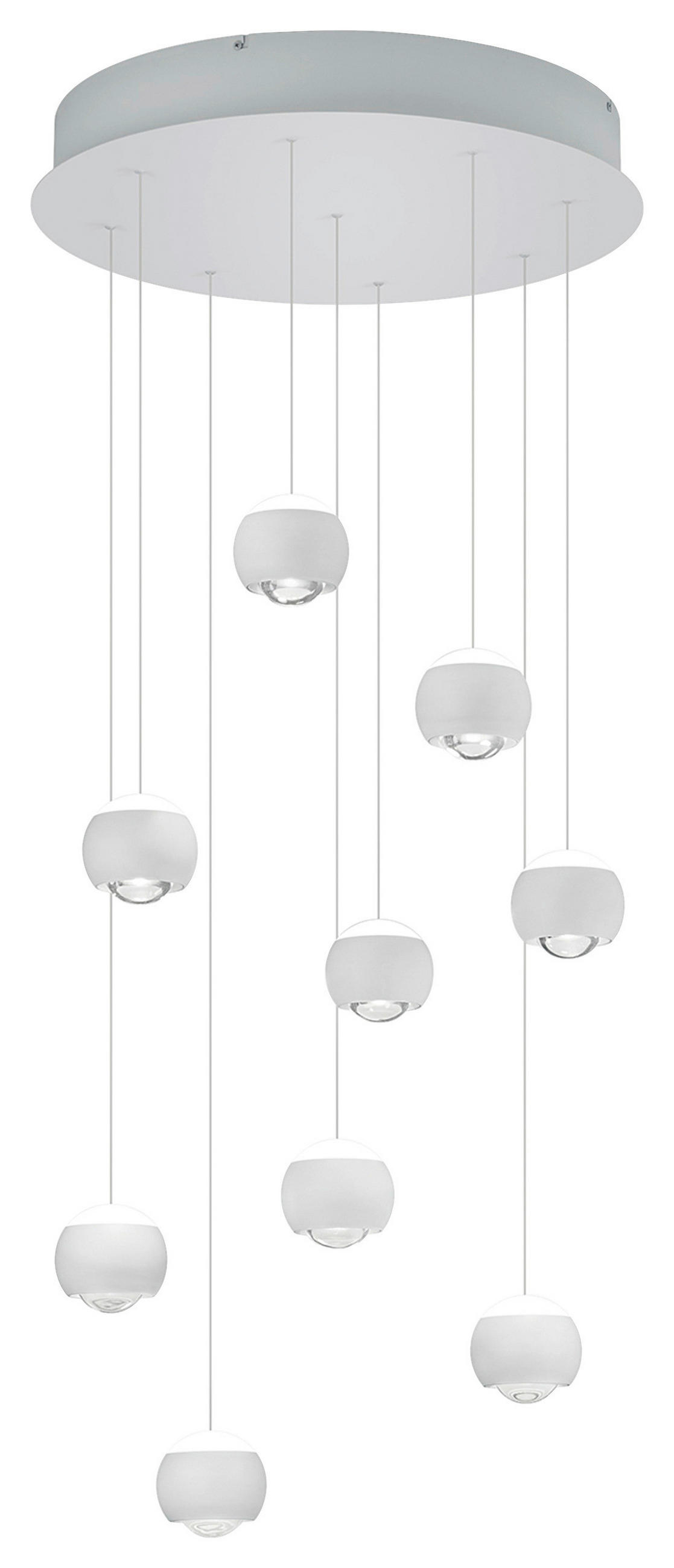 LED-HÄNGELEUCHTE Musterring 54/200 cm  - Weiß, KONVENTIONELL, Kunststoff/Metall (54/200cm) - Musterring