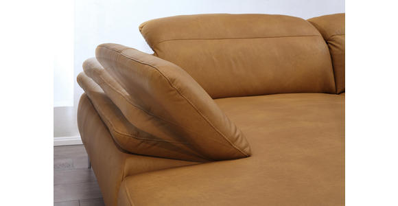 WOHNLANDSCHAFT in Leder Braun - Schwarz/Braun, Natur, Leder/Metall (288/182cm) - Valnatura