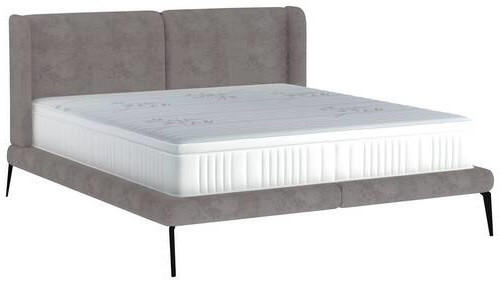 POLSTERBETT 180/200 cm  in Dunkelgrau  - Dunkelgrau/Schwarz, Modern, Textil/Metall (180/200cm) - Livetastic