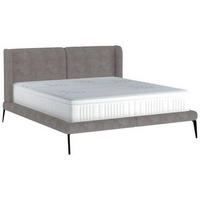 KÁRPITOZOTT ÁGY 180/200 cm  sötétszürke  - fekete/sötétszürke, Modern, textil/fém (180/200cm) - Livetastic