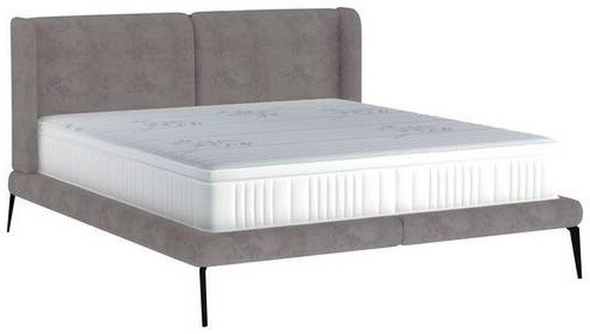 KÁRPITOZOTT ÁGY 180/200 cm  sötétszürke  - fekete/sötétszürke, Modern, textil/fém (180/200cm) - Livetastic