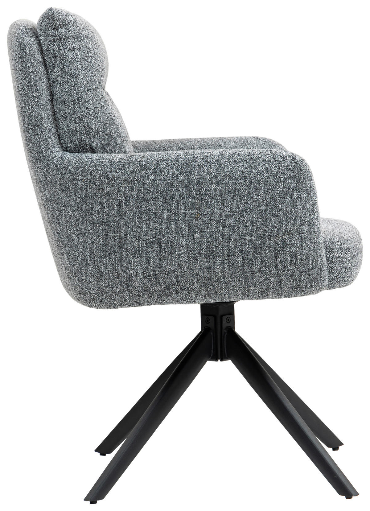 ARMLEHNSTUHL  in Eisen  - Schwarz/Grau, KONVENTIONELL, Textil/Metall (60/95/67cm) - MID.YOU